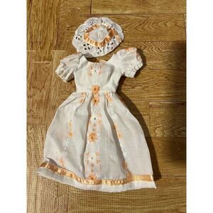 Embroidered Cloth Doll Dress Outfit With Hat [Dress only]